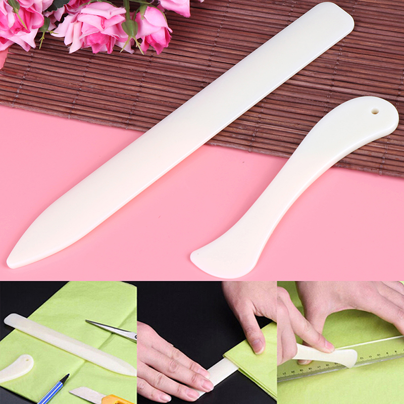 Bone Folder Tool - อุปกรณ์งานฝีมือโฟลเดอร์กระดูกพลาสติก2ชิ้น/เซ็ตอุปกรณ์การให้คะแนนการพับกระดาษพับ